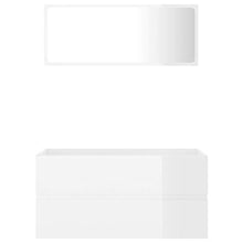 vidaXL Set Mobili da Bagno 2 pz Bianco Lucido in Legno Multistrato