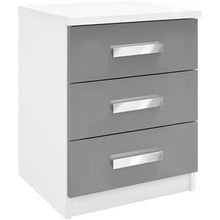 Mobiletto per camera da letto/casa, moderno, lucido, colore: grigio lucido