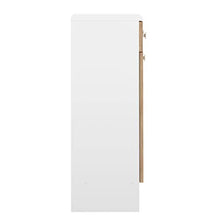 Temahome Combi, Armadietto da Bagno con Portabiancheria, Bianco/Beige (White & Oak)