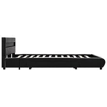 SKM Giroletto con LED Nero in Similpelle 160x200 cm (49kg)