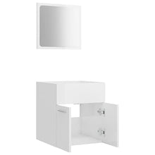 vidaXL Set Mobili da Bagno 2 pz Bianco Lucido in Truciolato