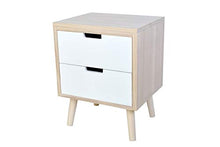Cassettiera a 2 cassetti, colore bianco naturale