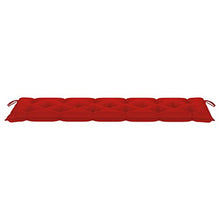 vidaXL Panca da Giardino con Cuscino Rosso 175 cm in Massello di Teak