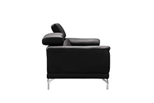 Mobilier Deco - Divano di design Carlo a 3 posti, in similpelle, colore: Nero