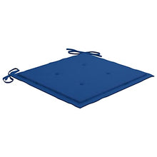 vidaXL Sedie da Giardino 4 pz con Cuscini Blu Reale Massello di Teak