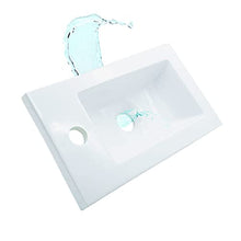 STARBATH PLUS - Mobile da Bagno sospeso in MDF con lavabo in Resina e Specchio - Lavabo sospeso - Mobile da Bagno con lavabo - 40 x 22 cm