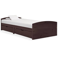 vidaXL Giroletto con 2 Cassetti Marrone Scuro Legno di Pino 90x200 cm