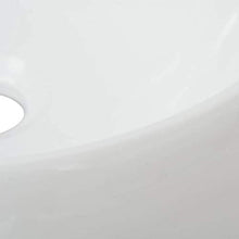 Lavabo da bagno rotondo in ceramica bianca 40 x 16 cm