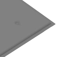 vidaXL Panca da Giardino con Cuscino Grigio 112 cm in Legno di Teak