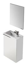 13Casa Minerva B01 Set Mobile Bagno, Lavabo, Specchio, 40 x 22 x 58 H Cm, Bianco, Melamina