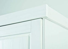 Inter Link Armadio Moderno con Ante Battenti Pino Massiccio con Vernice Resistente, Bianco