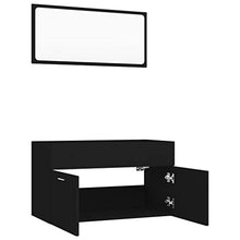 vidaXL Set Mobili da Bagno 2 pz Nero in Truciolato