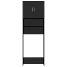 Tidyard Mobile per Lavatrice Nero Lucido 64x25,5x190 cm Truciolato