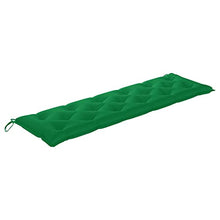 vidaXL Panca da Giardino con Cuscino Verde 175 cm in Massello di Teak