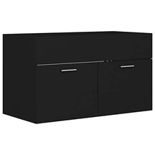vidaXL Set Mobili da Bagno 2 pz Nero in Truciolato
