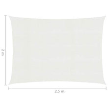 vidaXL Vela Parasole 160 g/m² Bianca 2x2,5 m in HDPE