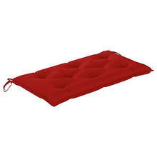 vidaXL Panca da Giardino con Cuscino Rosso 112 cm in Legno di Teak
