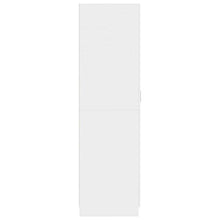 Ausla Armadio guardaroba con 2 ante, 80 x 52 x 180 cm, in truciolato, armadio per camera da letto, colore: bianco lucido