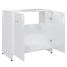 Armadio da bagno, 60 x 33 x 58 cm, colore: bianco lucido