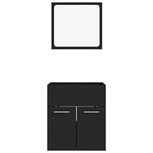 vidaXL Set Mobili da Bagno 2 pz Nero in Truciolato