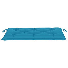 vidaXL Panca da Giardino con Cuscino Azzurro 112 cm in Legno di Teak