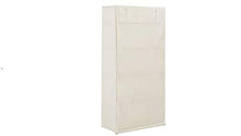 Zerone, guardaroba a 4 livelli, in tessuto, per camera da letto, con asta appendiabiti, 79 x 40 x 170 cm, tessuto bianco