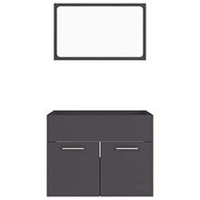 vidaXL Set Mobili da Bagno 2 pz Grigio in Truciolato