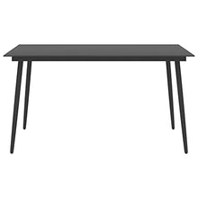 vidaXL Tavolo da Giardino Nero 190x90x74 cm in Acciaio e Vetro