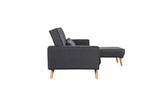 Divano angolare convertibile, design scandinavo, in tessuto, colore: grigio