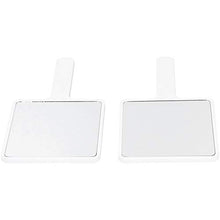 Specchio da trucco, 2 pezzi con manico singolo laterale, specchio cosmetico portatile per salone di bellezza, colore: bianco