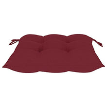 vidaXL Sedie da Giardino con Cuscini Rosso Vino 4 pz Massello di Teak