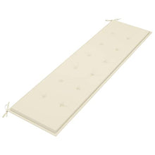 vidaXL Panca da Giardino con Cuscino Crema 175 cm in Legno di Teak