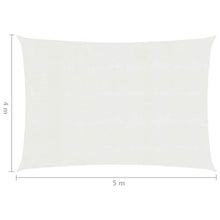 vidaXL Vela Parasole 160 g/m² Bianca 4x5 m in HDPE