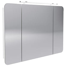 FACKELMANN - Set di 4 mobili da bagno Milano, da appendere, in ceramica, 110 cm e armadietto a specchio a LED