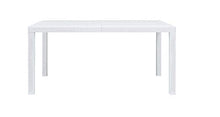 Tomaino Tavolo e sedie da Giardino in plastica Simil Rattan (Bianco)