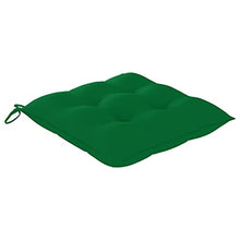 vidaXL Sedia a Dondolo con Cuscino Verde in Legno di Teak