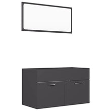 vidaXL Set Mobili da Bagno 2 pz Grigio in Truciolato