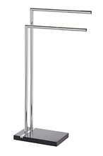 WENKO Piantana portasalviette Noble nero - 2 bracci, Acciaio, 45.5 x 82 x 20 cm, Cromo
