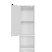Deuba Mobile alto bagno armadio salvaspazio 180x30x30cm 6 mensole 2 scomparti ante chiusura magnetica bianco