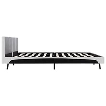 vidaXL Giroletto Elegante Classico Robusto in Similpelle Telaio Struttura Letto in Metallo e Compensato Gambe in Acciaio Nero e Bianco 180x200 cm
