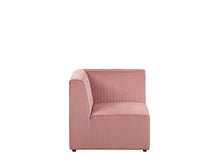 Beliani Moderno Divano 6 Posti Forma U in Velluto Colore Rosa Lemvig