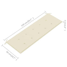 vidaXL Panca da Giardino con Cuscino Bianco Crema 150 cm Legno di Teak