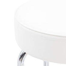 Italian Concept 162 Sgabello Fisso Benson, Metallo Cromato, Finta Pelle, Bianco, 34 X 34 X 77 Cm