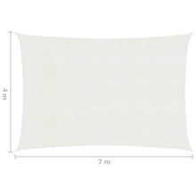 vidaXL Vela Parasole 160 g/m² Bianca 4x7 m in HDPE