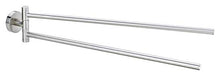 Porta asciugamani a bracci girevoli tesa Moon, look acciaio inox, autoadesivo, tecnologia di montaggio adesiva, 83mm x 50mm x 456mm