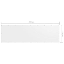vidaXL Paravento Balcone Bianco 120x400 cm Tessuto Oxford