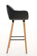 CLP Sgabello Bar Grant In Similpelle Sfoderabile I Sedia Alta Cucina Telaio In Legno Di Faggio I Sgabello Bancone, Colore:nero