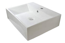 Lavabo Ceramica Lavandino Lavello Rettangolare d'appoggio senza Troppopieno