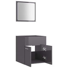 vidaXL Set Mobili da Bagno 2 pz Grigio Lucido in Truciolato
