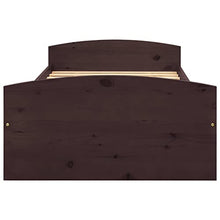 vidaXL Giroletto con 2 Cassetti Marrone Scuro Legno di Pino 90x200 cm